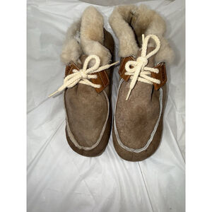 Dexter Suede Women 9M Ankle Boot Gum Sole Dexter Outdoor Shoe Fur Lined Brown